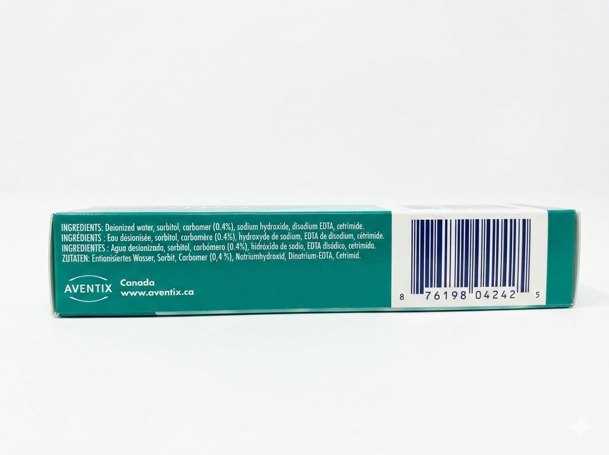 MOYLEAF Aventix lubricante ocular, envase en tubo para uso seguro y limpio.