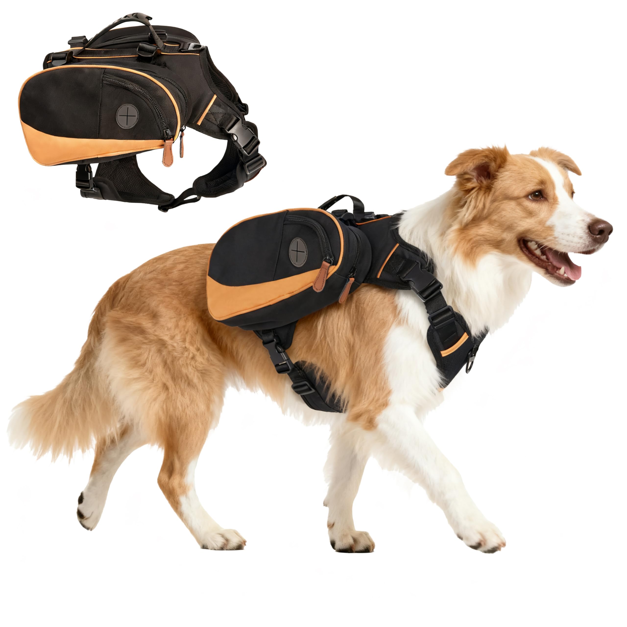Moysoon arnés mochila para perros con dos bolsillos, ideal para caminatas.