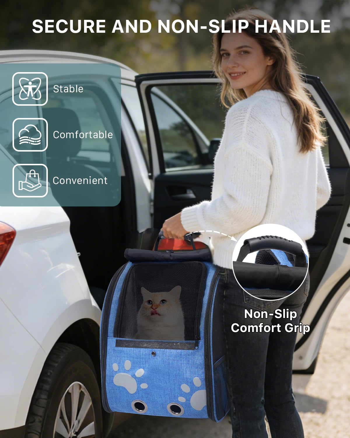 La Moysoon mochila gato cierres pectorales para un ajuste seguro.