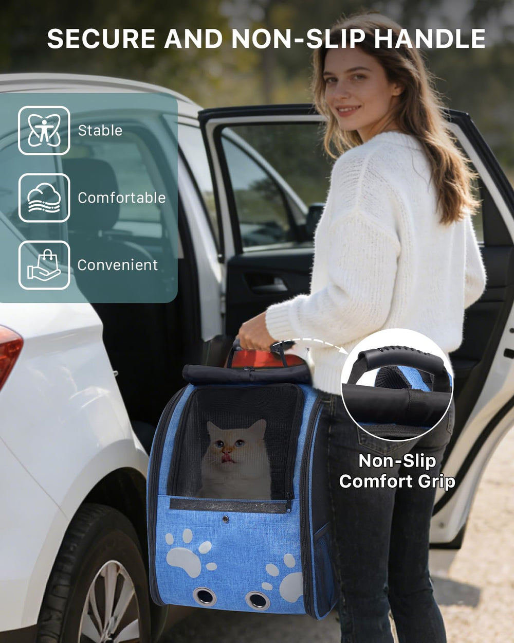 La Moysoon mochila gato cierres pectorales para un ajuste seguro.