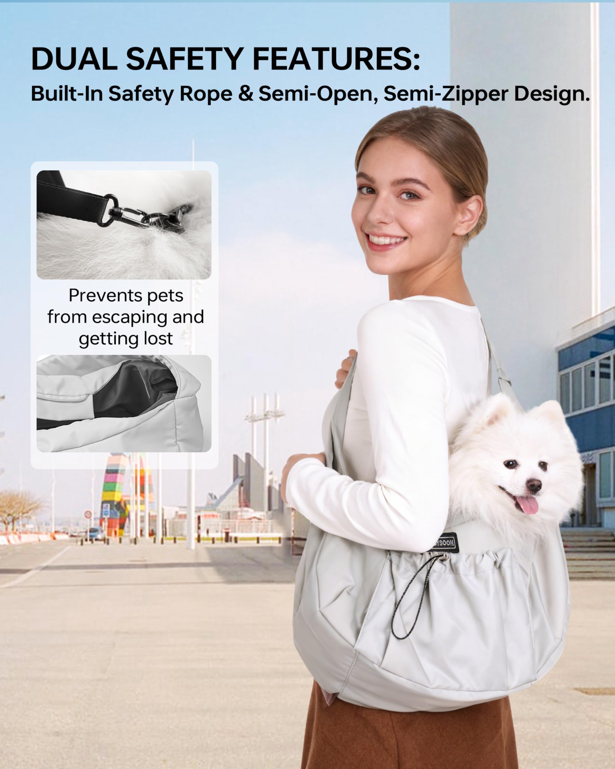 Moysoon portador para perro pequeño con tejido impermeable y duradero.
