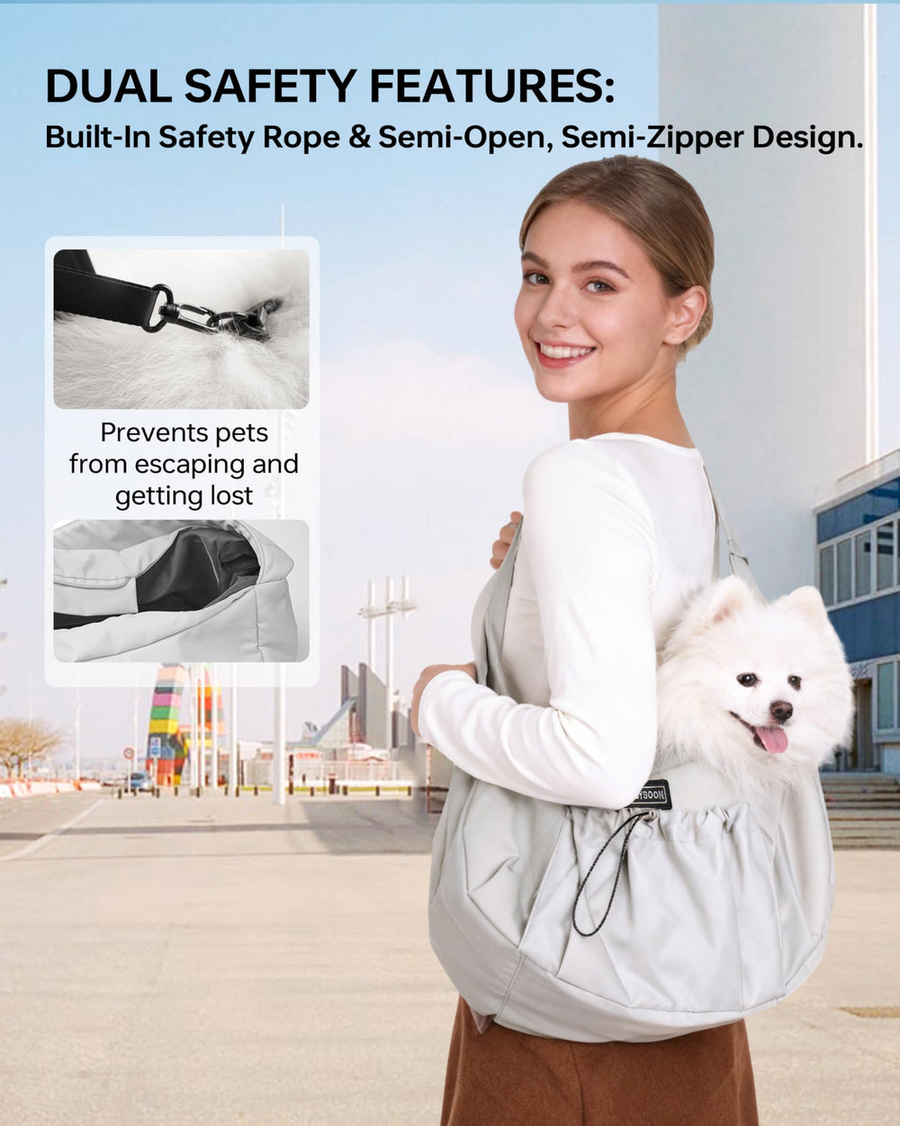 Moysoon portador para perro pequeño con tejido impermeable y duradero.