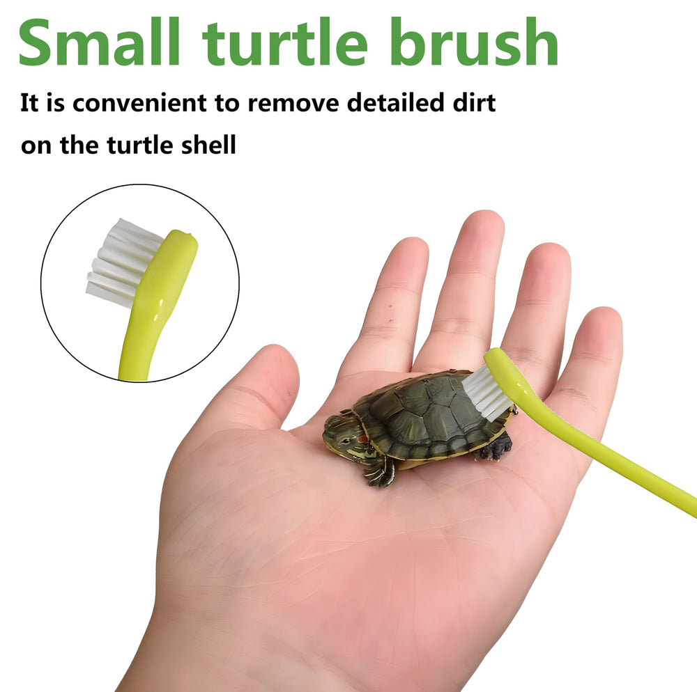 Cepillo MQACPUPY tortuga con ventosa fijado al tanque para limpieza estable.