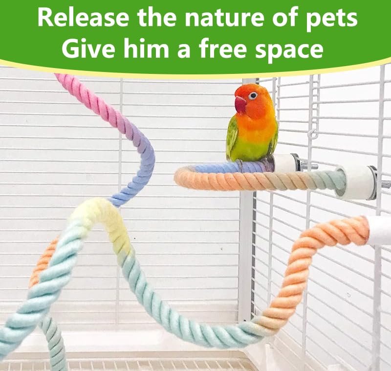 MQACPUPY percha cuerda algodón: tacto suave para aves curiosas