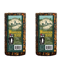 Mr. Bird Woodpecker Feast, cilindro 4x4x7, alimento para aves carpinteras al aire libre.