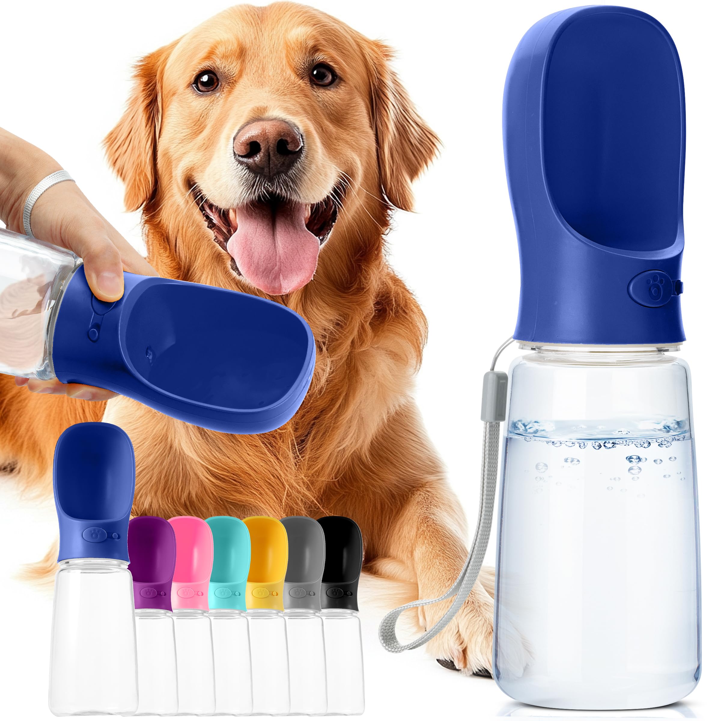 Mr. Pen botella agua perro portatil 19oz azul marino para paseos y hidratacion