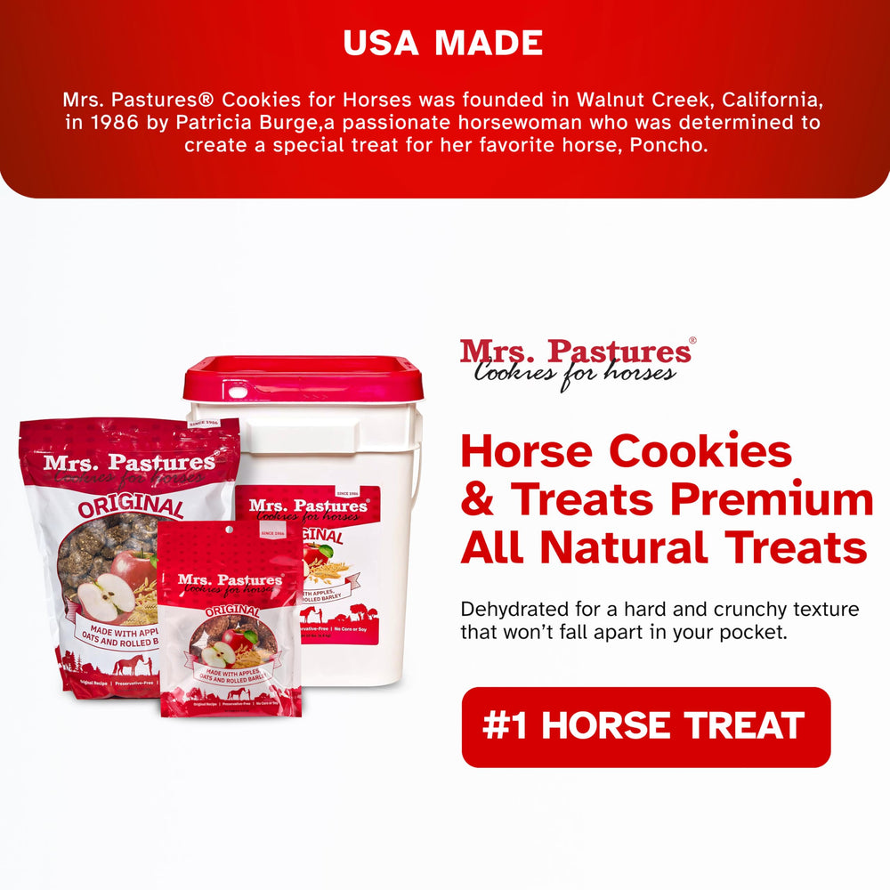 Uso en entrenamiento de caballos con galletas Mrs. Pastures.