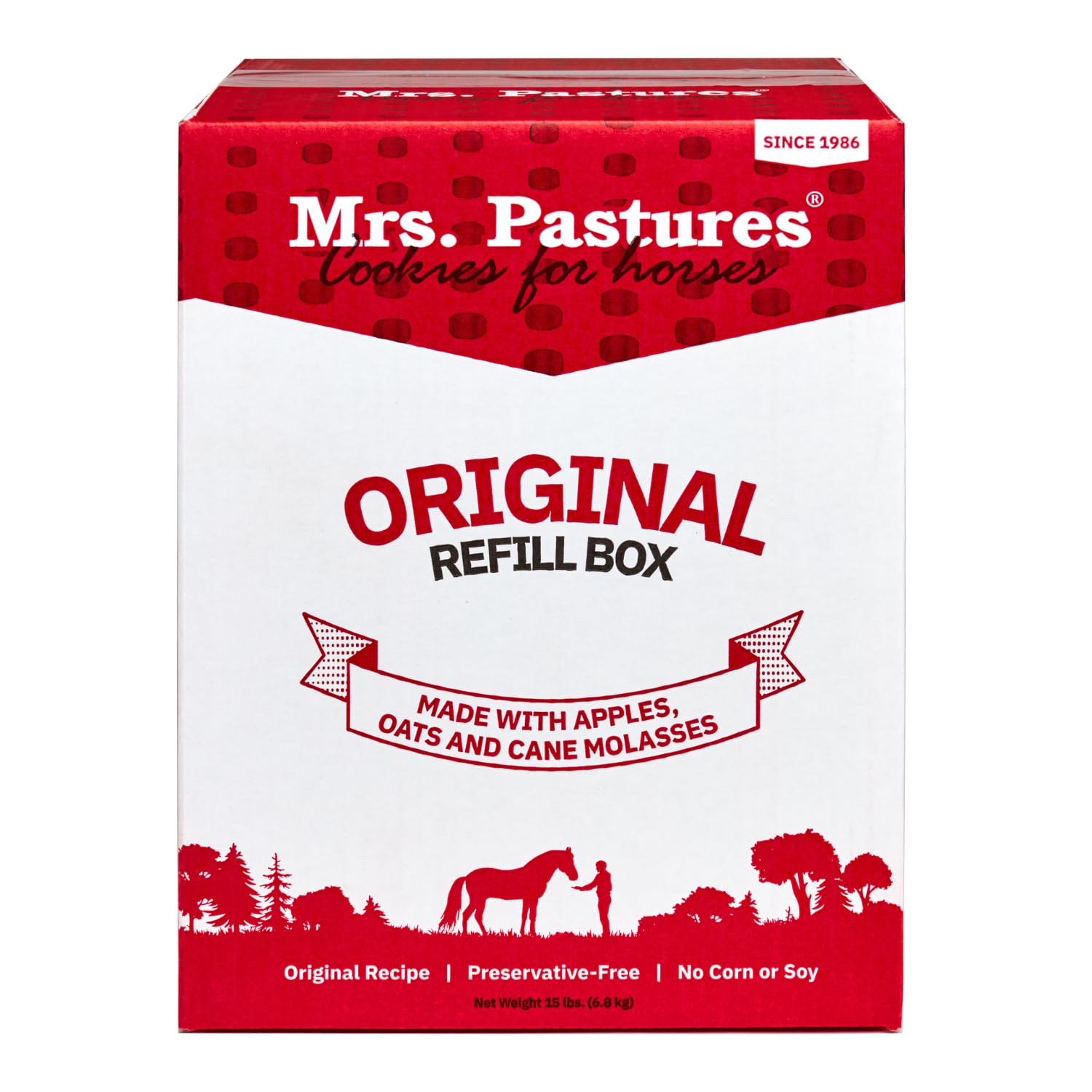 Mrs. Pastures galletas caballos manzana y avena, sabor natural para entrenamientos