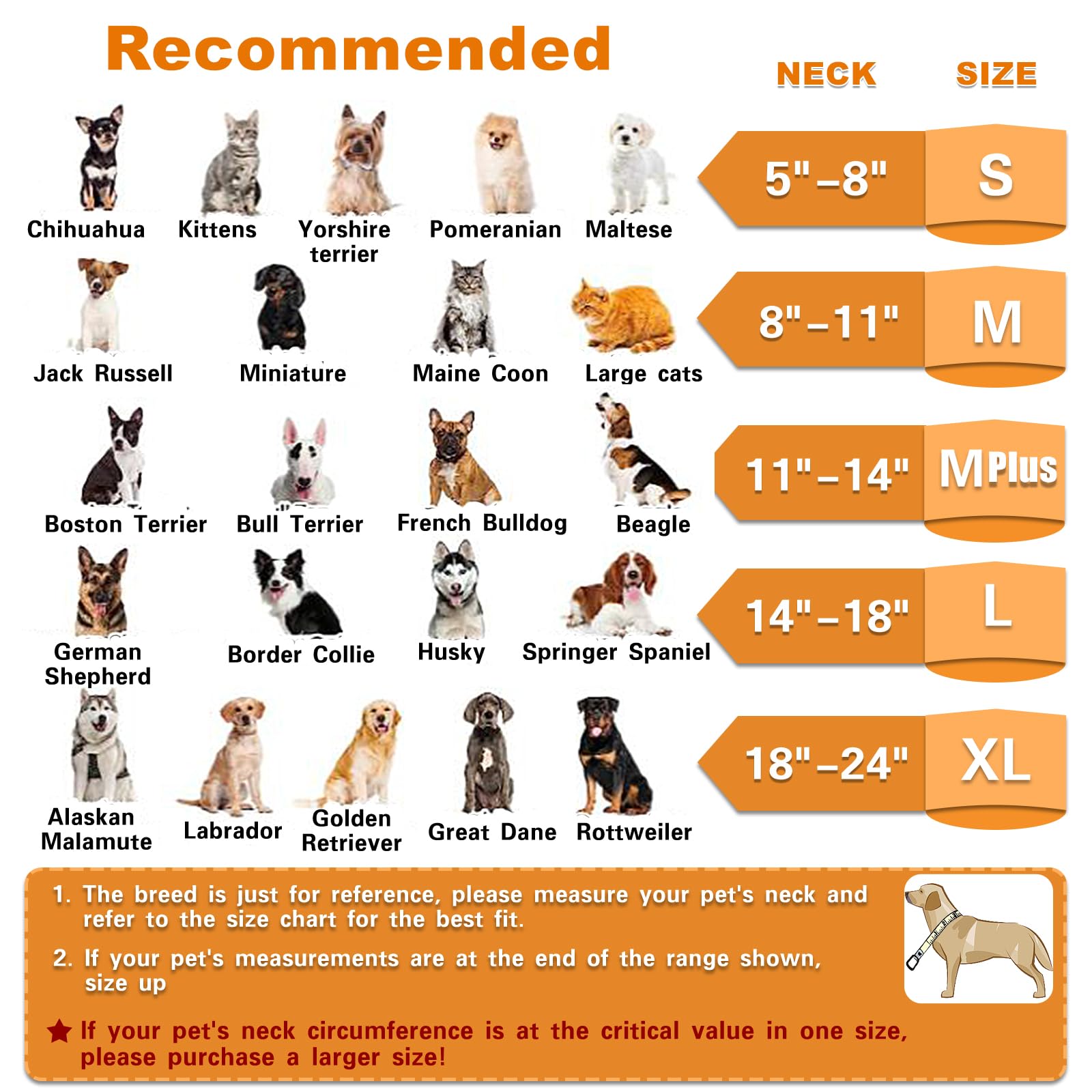 Collar para perros MRSOHRET, sandía cómodo y ajustable para recuperación
