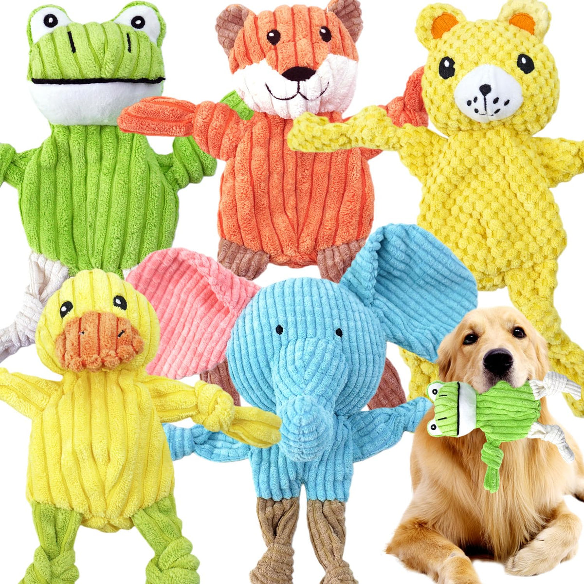 Juguete para perro MRSOHRET León sin relleno, ideal para masticar con paciencia.
