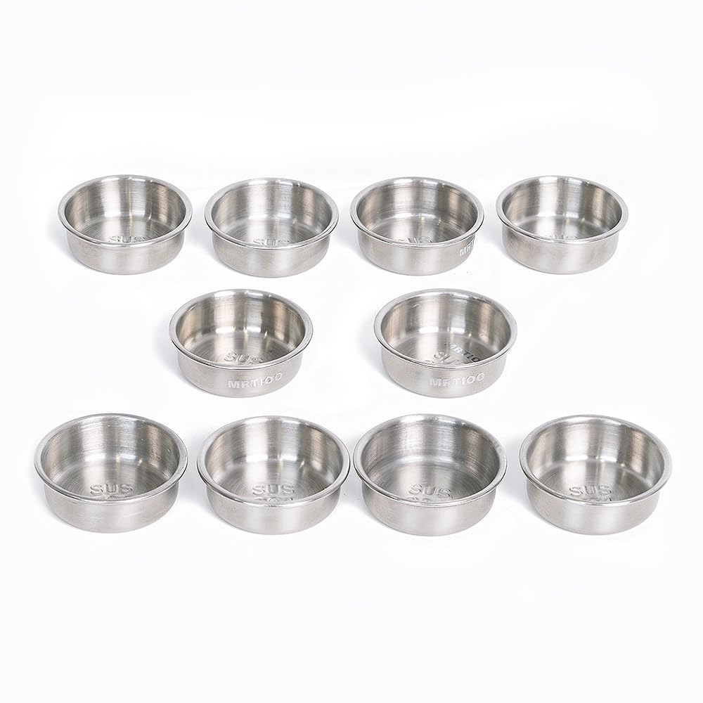MRTIOO cuenco de alimentación en acero 304, 14 ml, apto para geckos y reptiles pequeños.