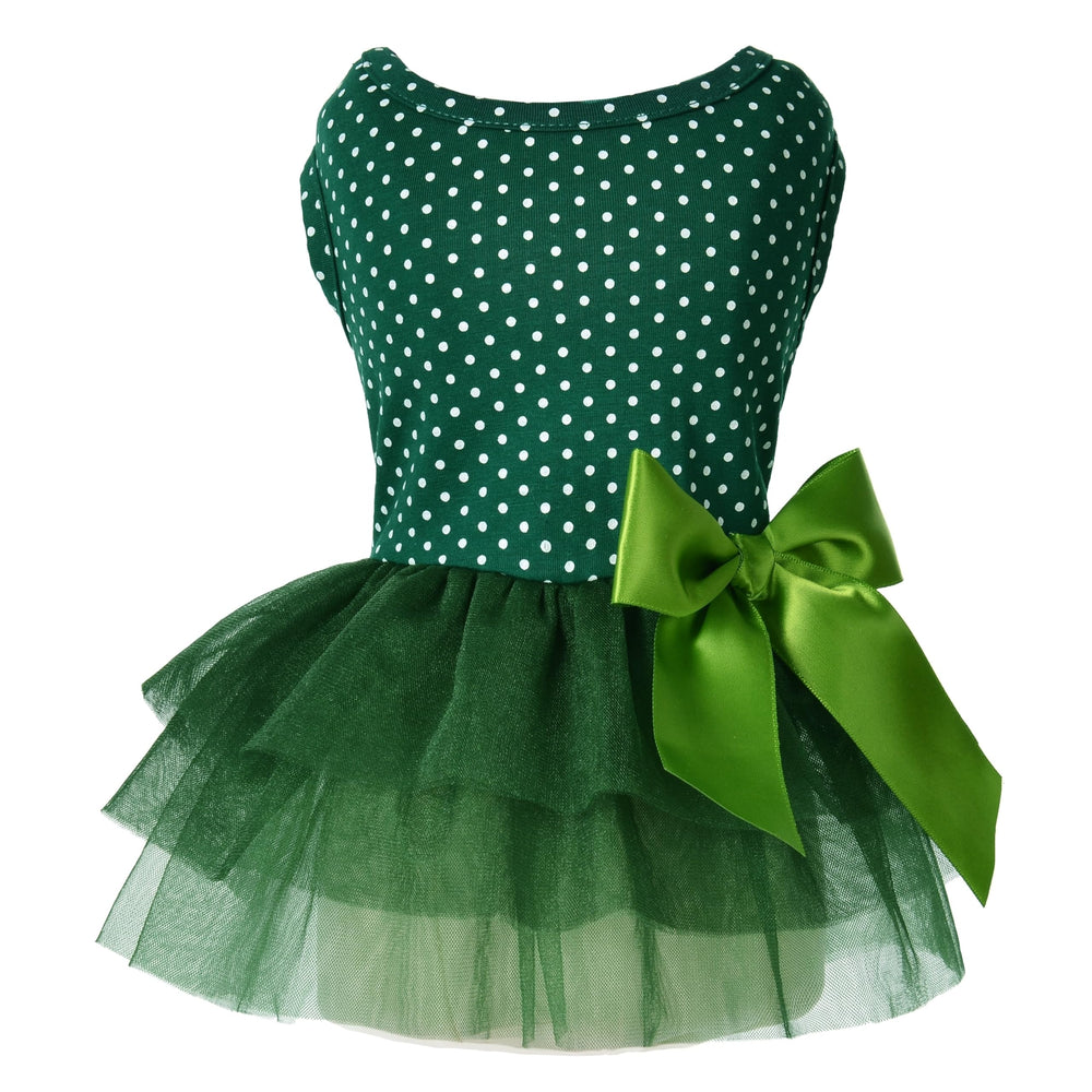 MSNFOASM disfraz verde con lunares blancos y tutu para mascotas