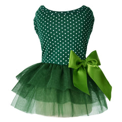 MSNFOASM disfraz verde con lunares blancos y tutu para mascotas