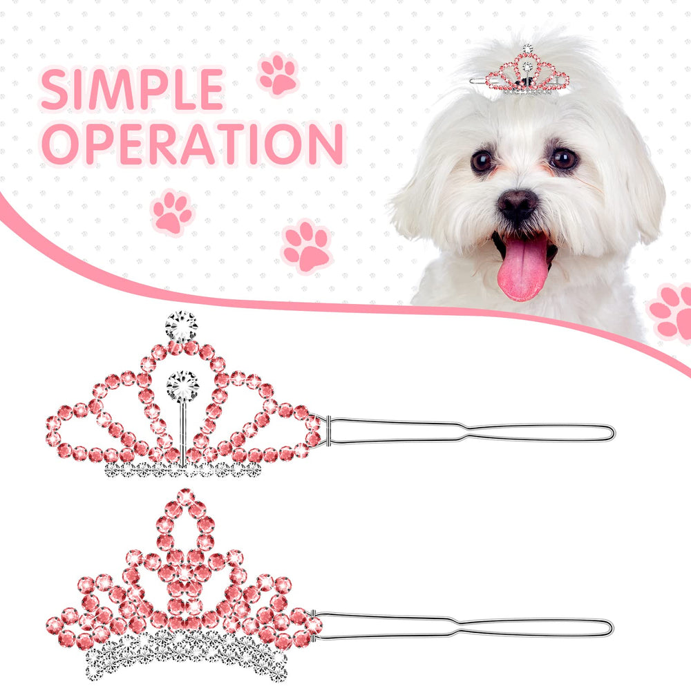 MTLEE accesorio de pelo con pedrería rosada, corona elegante para uso diario.