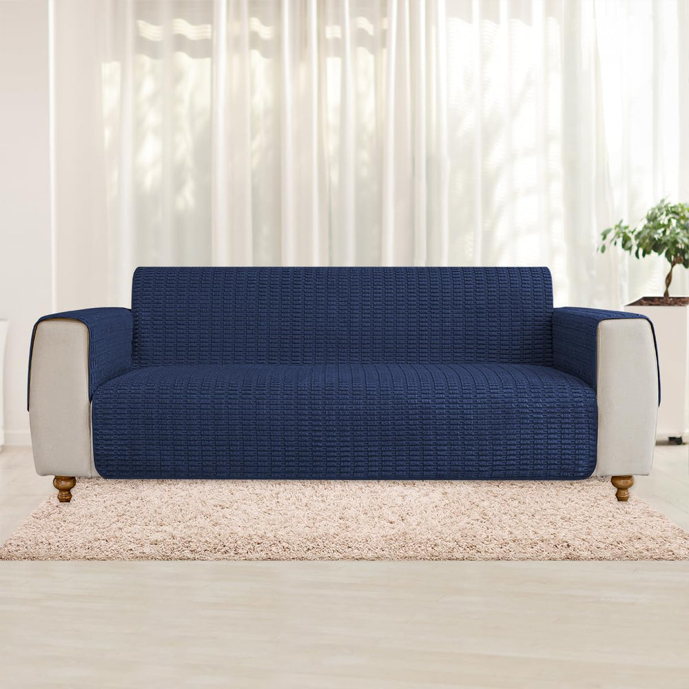 Cobertor Muamar azul oscuro para muebles, ideal para hogares con mascotas.