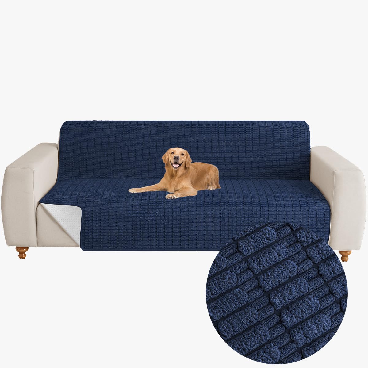 Muamar funda para sofá azul oscuro protege el mueble y reduce manchas.