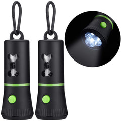 Mudder dispensador con linterna LED para bolsas de excremento canino, visión clara en paseos.