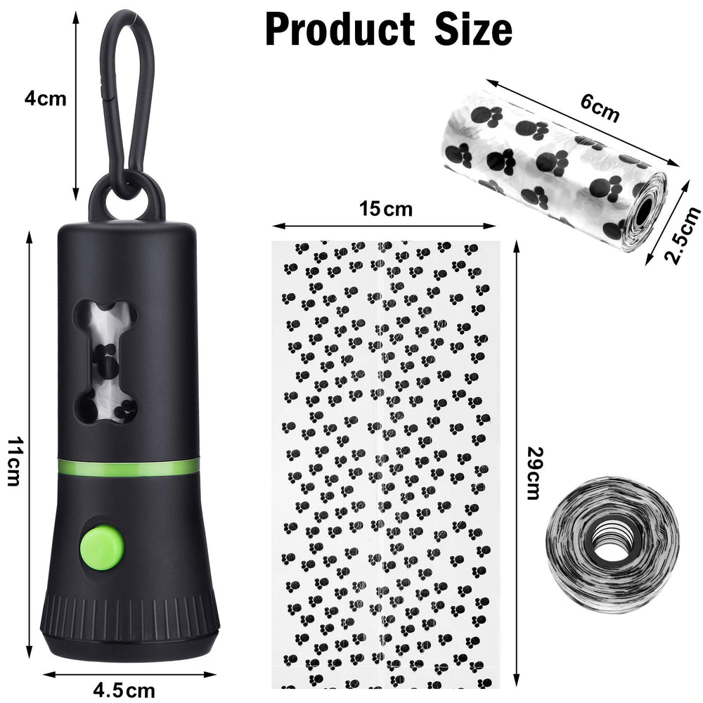 Mudder dispensador con LED para paseos nocturnos, seguridad y comodidad al recoger.
