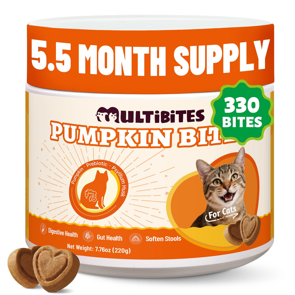 MULTIBITES 330 Bocados calabaza: bocado crujiente para gatos que apoya la digestión.