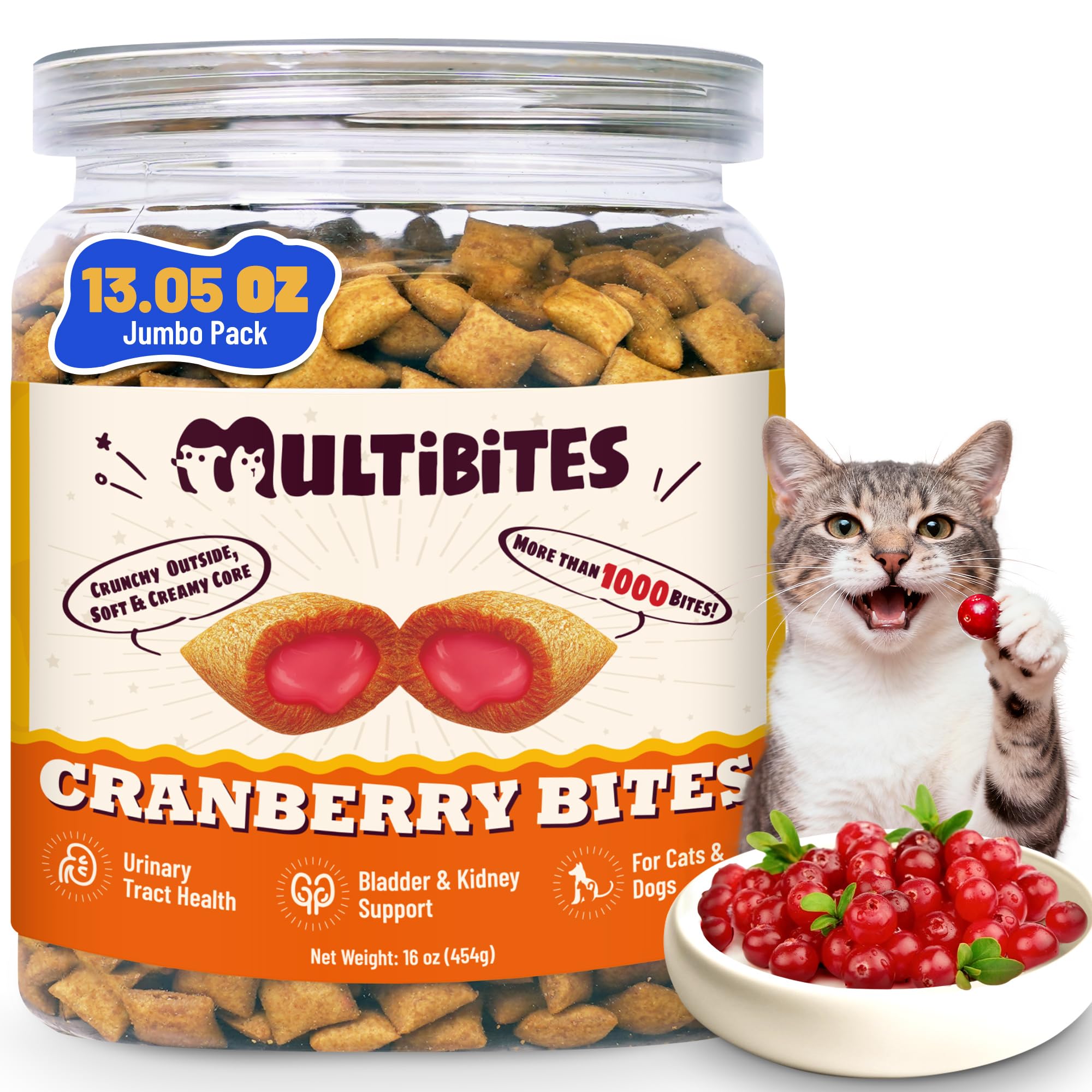 MULTIBITES bocaditos urinarios para gatos con crujiente sabor pollo-cranberry