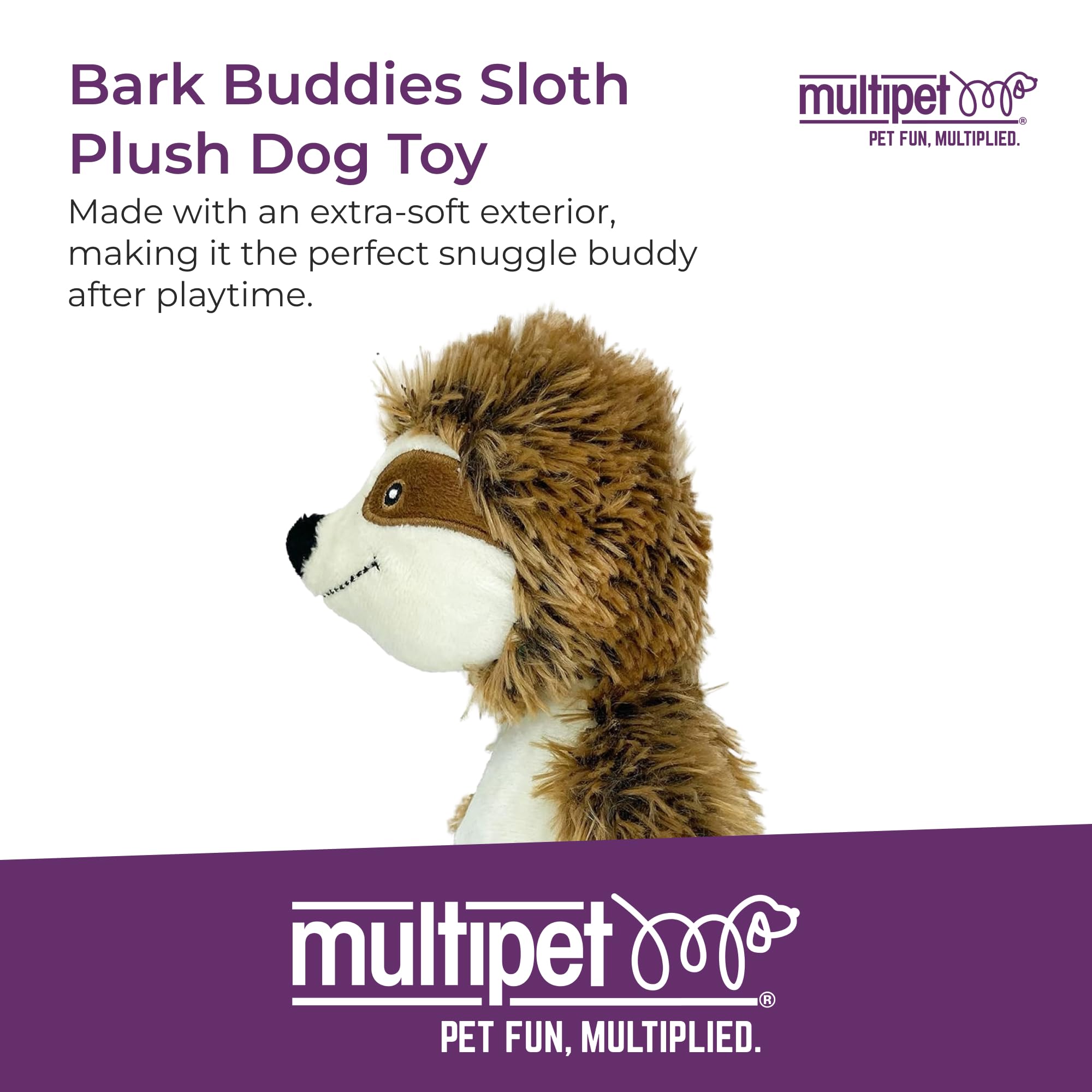 Multipet Bark Buddies, exterior ultra suave para confort tras el juego.