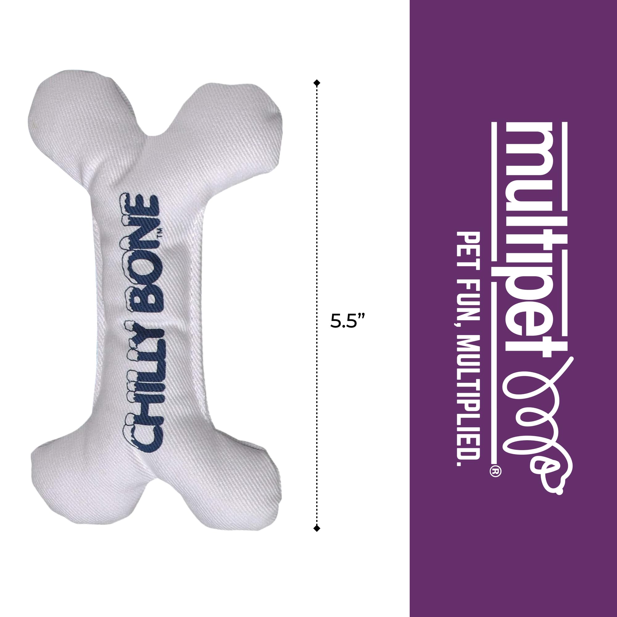 Multipet Chilly Bone, juguete de dentición congelable para enfriar sesiones de juego.