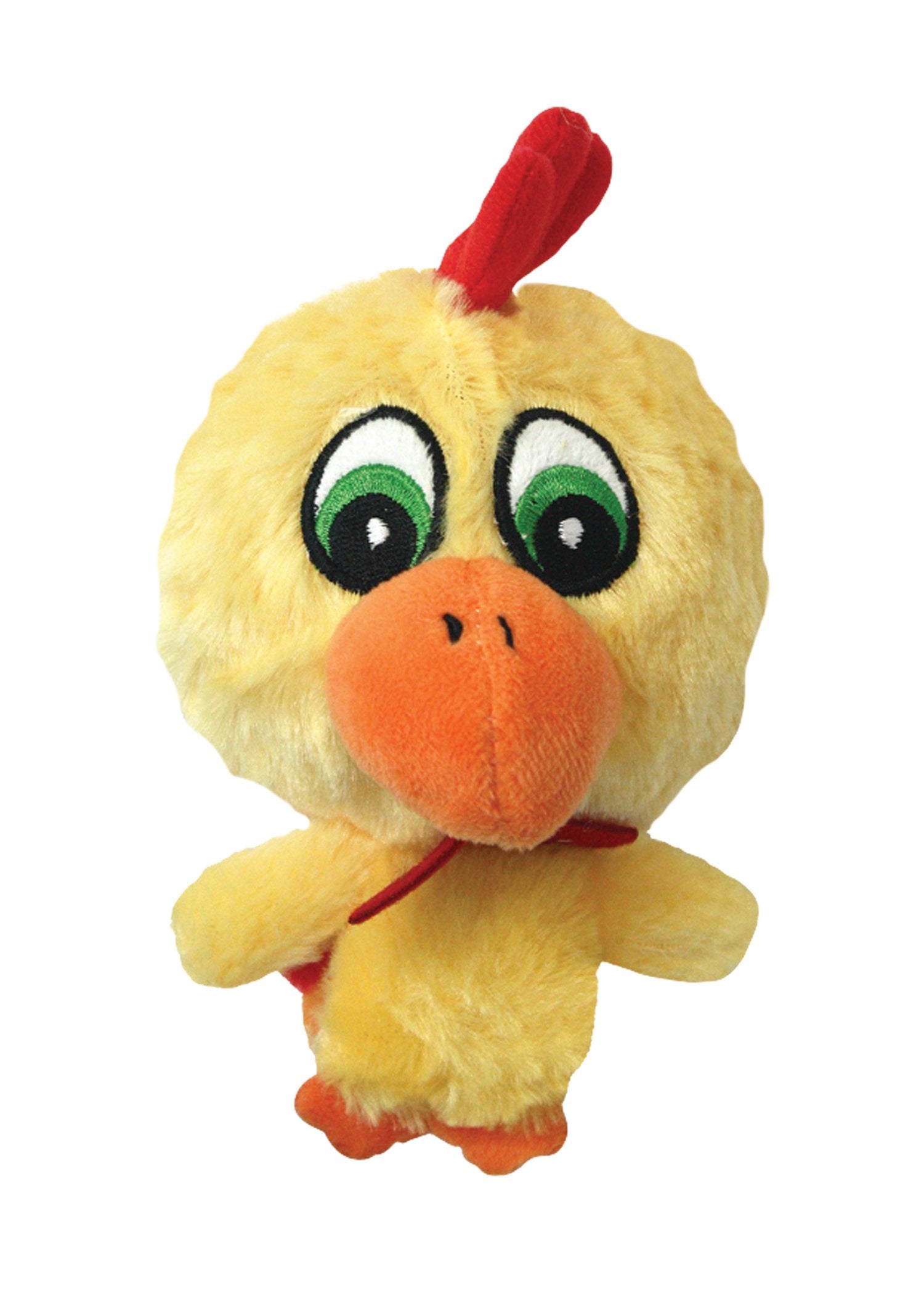 Multipet Knobby Noggins peluche pollo de 4 pulgadas para juego activo