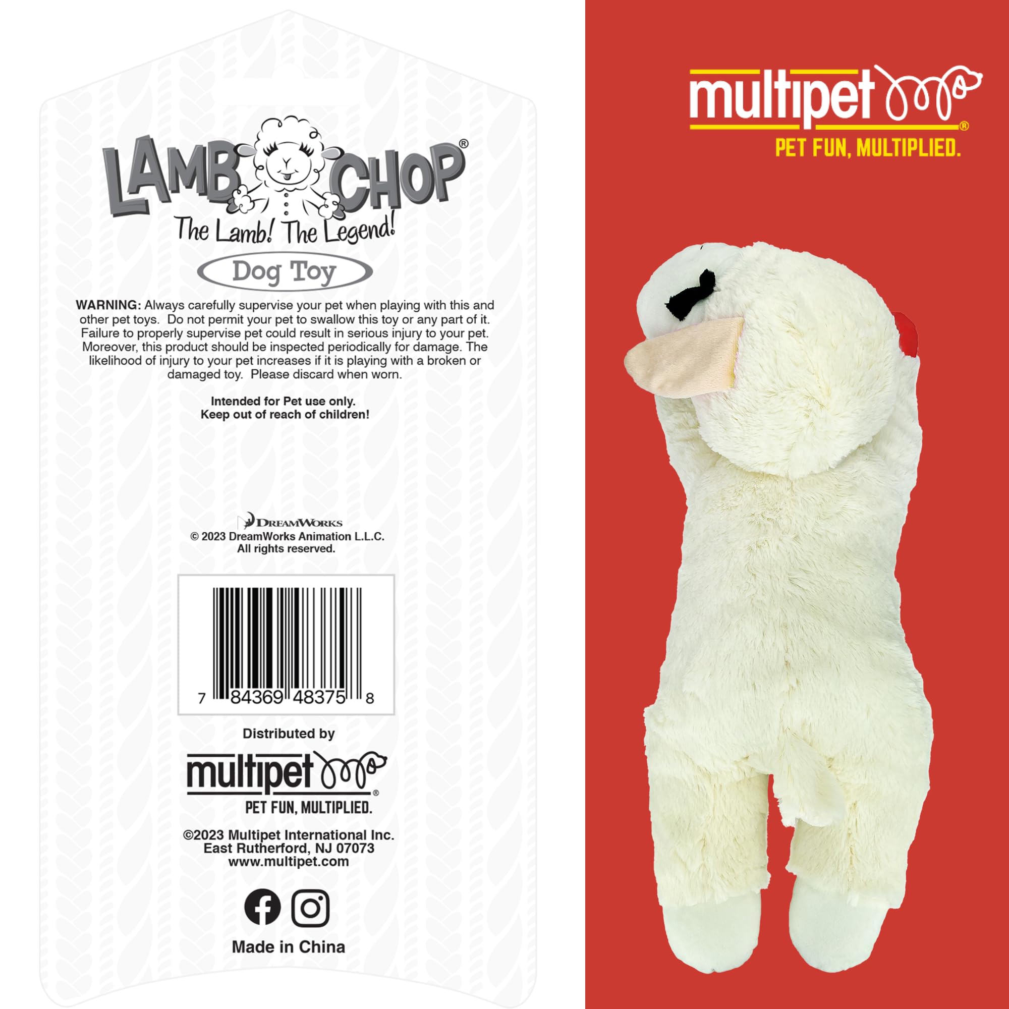 Diseño licenciado oficialmente de Multipet Lamb Chop, auténtico y de calidad.