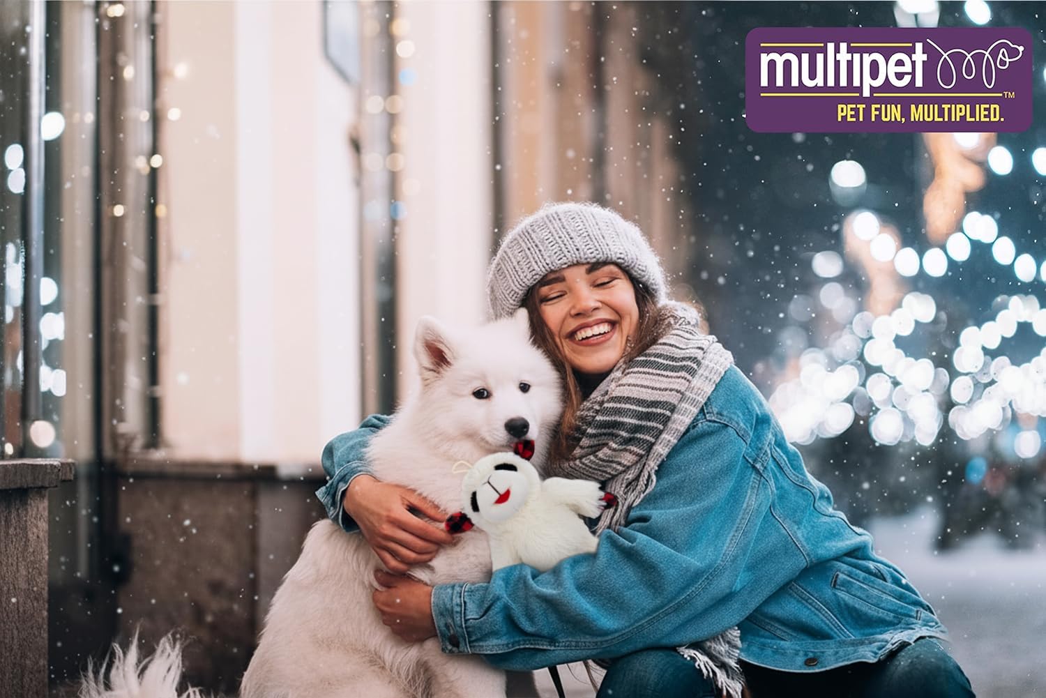 Multipet Lambchop peluche suave: material cómodo para juego y caricias