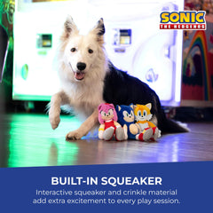 Multipet Sonic Tails, detalle de tejido suave para mordisqueo seguro.