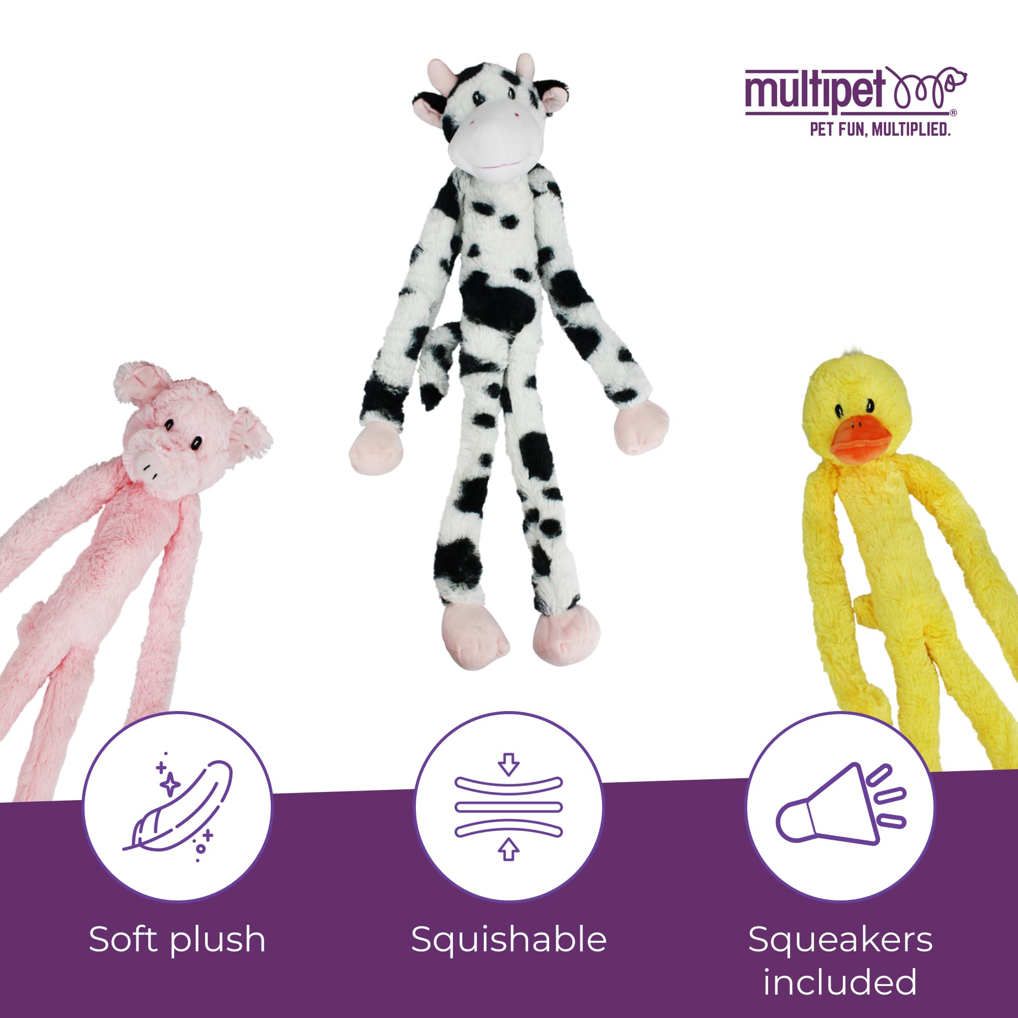 Multipet Swingin Slevin peluche con sonajeros múltiples para entretenimiento
