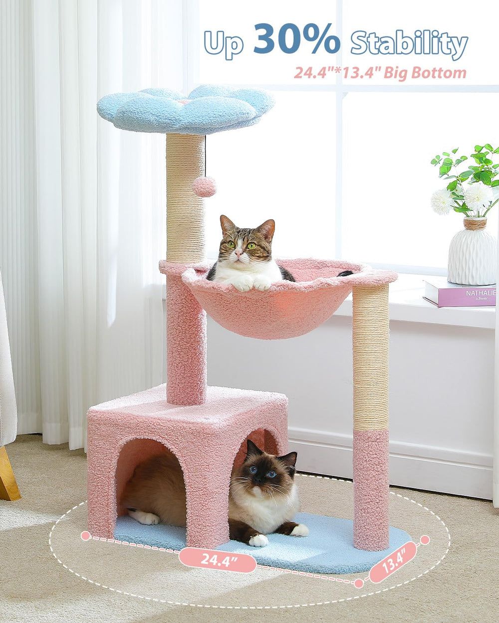 MUTTROS árbol para gatos, postes de sisal para afilar garras.