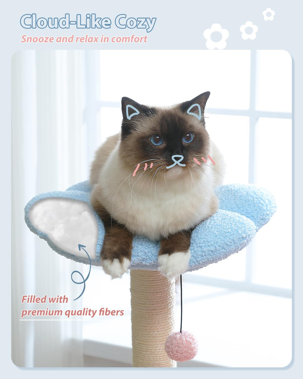 MUTTROS árbol para gatos, superficie rosa fácil de limpiar.