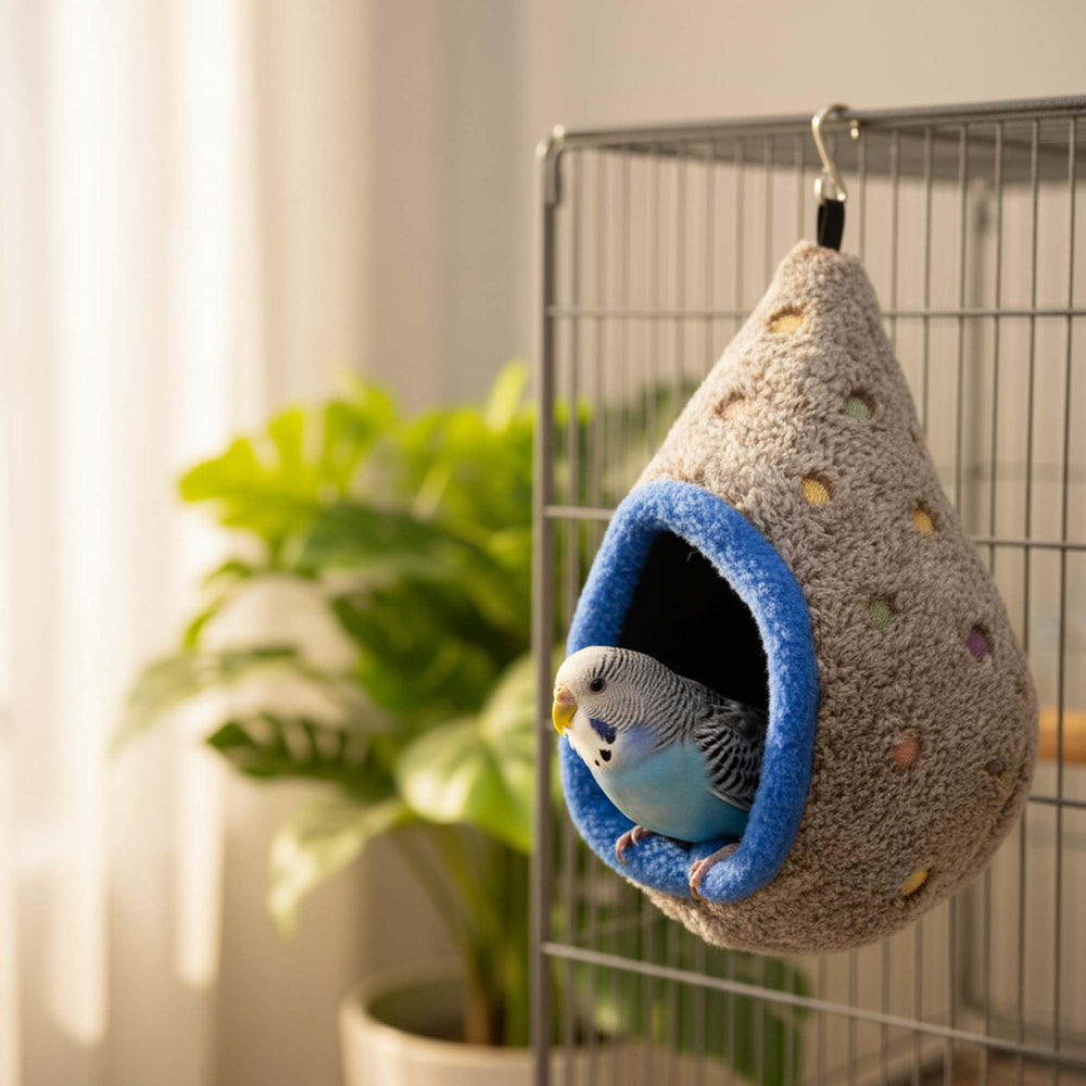 MuYaoPet Hamaca-Nido para perico gris, refugio suave para dormir y sentirse seguro.