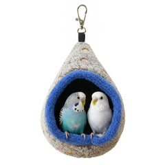MuYaoPet Nido-Hamaca para aves redonda gris, ideal para descanso cálido y privado.