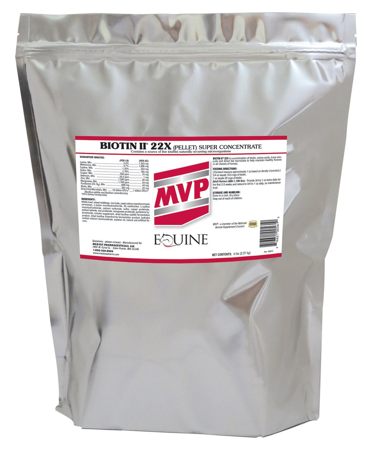 MVP Biotin II 22X, botella del producto, apoyo posible para la salud de cascos.