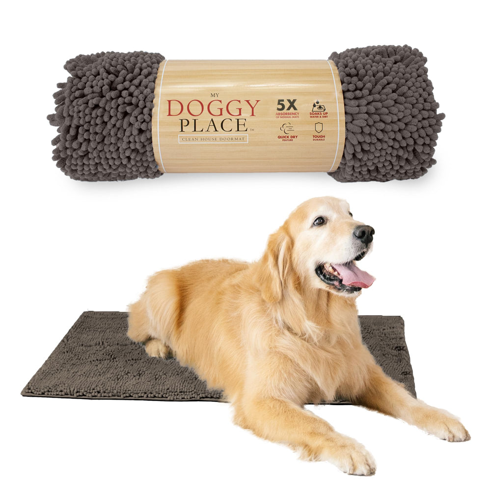 Alfombra de entrada My Doggy Place en gris ceniza absorbe agua y lodo para entradas limpias