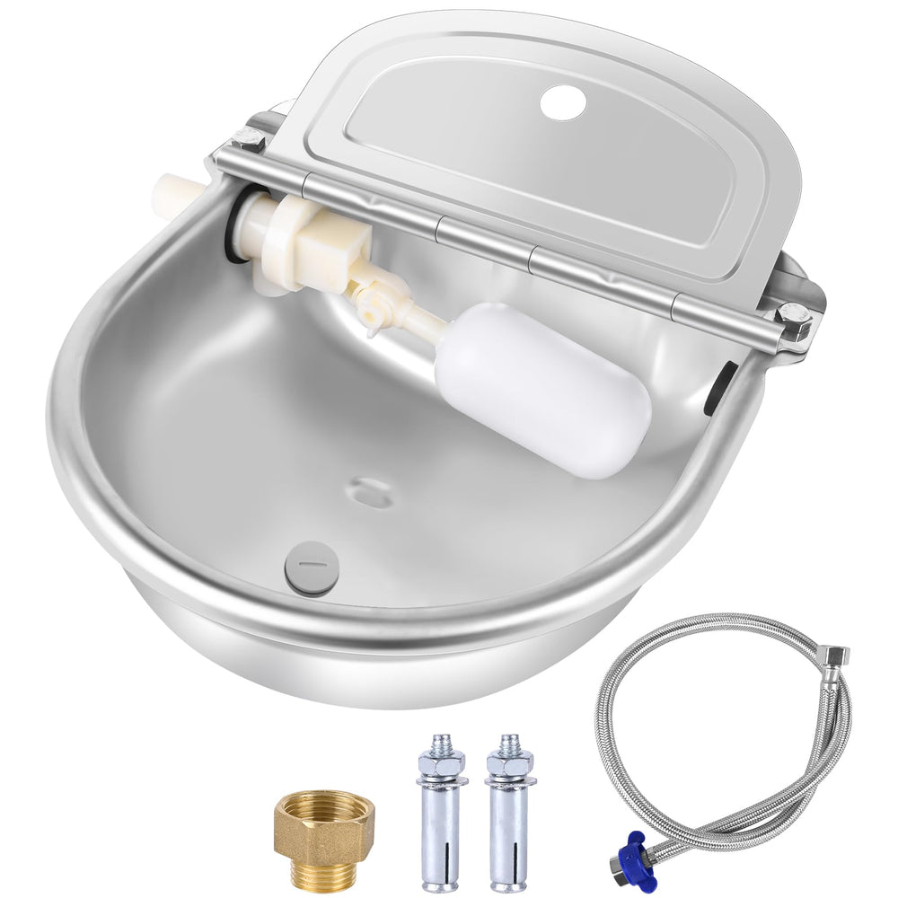 MYFAMIREA bebedero automático de acero inoxidable para uso exterior y resistente.