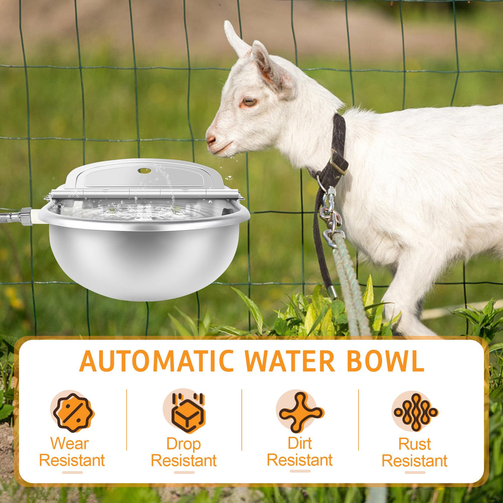 MYFAMIREA bebedero con flotador ajustable para regular el nivel de agua.
