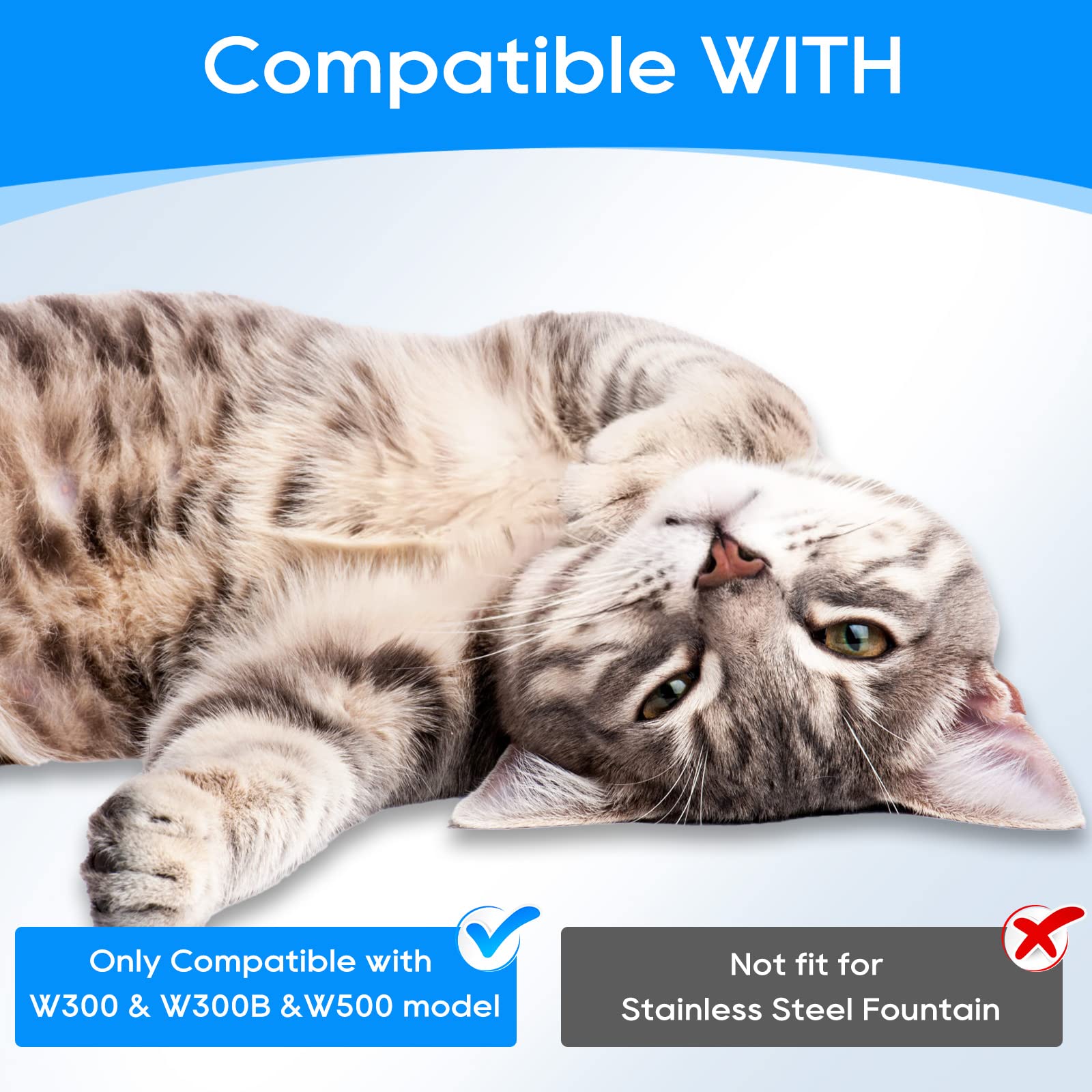 MyfatBOSS filtro agua gato W300B: triple filtración para agua más clara.