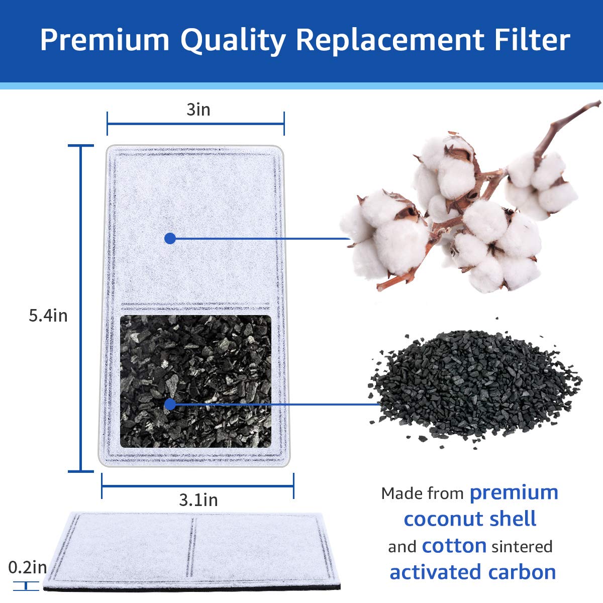 Filtro de carbón MyfatBOSS para Drinkwell Platinum ofrece filtración de capas.