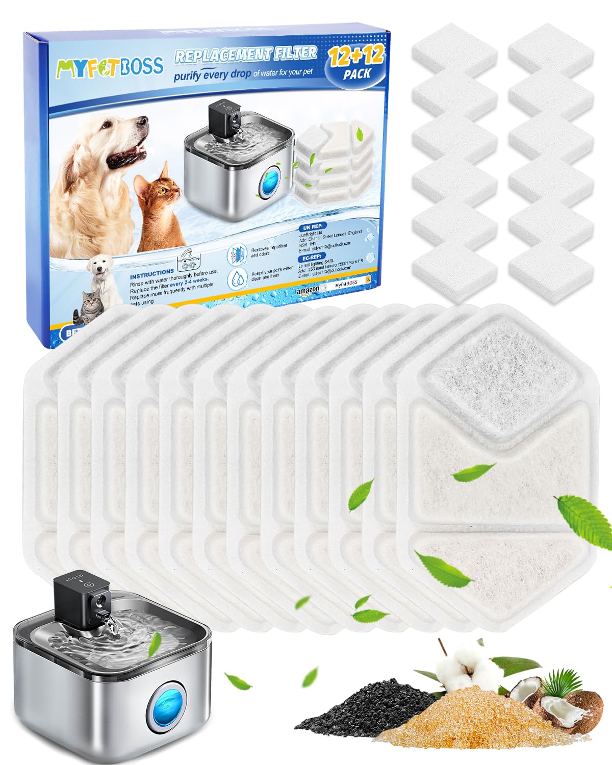 MyfatBOSS filtros para gatos compatibles con Speedeer, agua más limpia