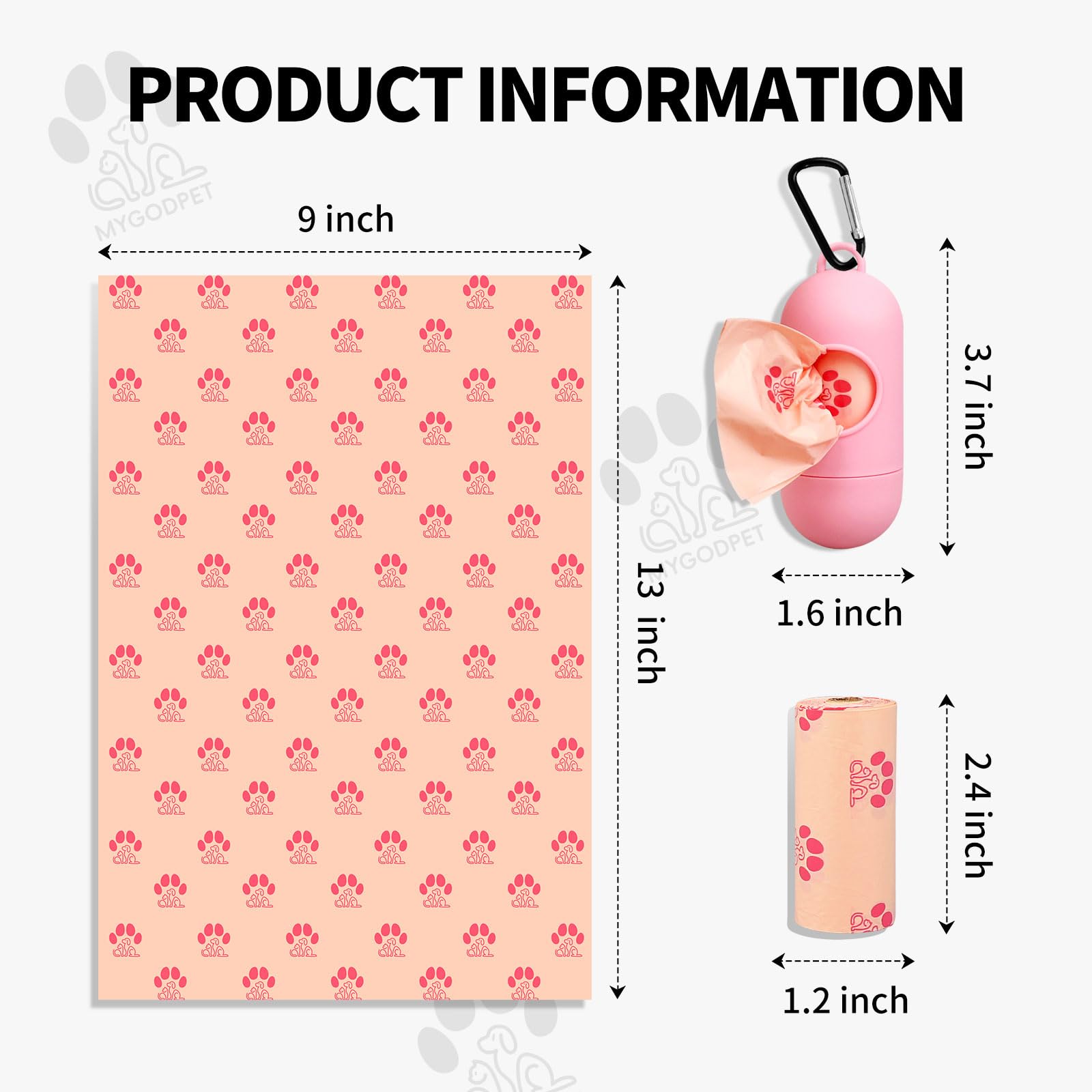MYGODPET dispensador de bolsas para perro, compatible y fácil de usar.