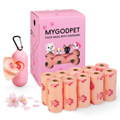 MYGODPET rollos de bolsas para perro, 150 unidades, práctico para paseos.