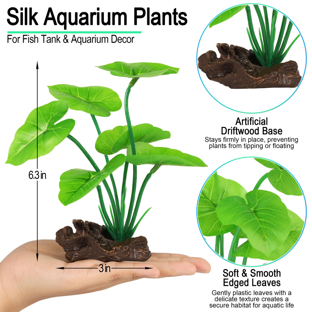 MyLifeUNIT ambiente acuario natural, combinando piedra y plantas simuladas.