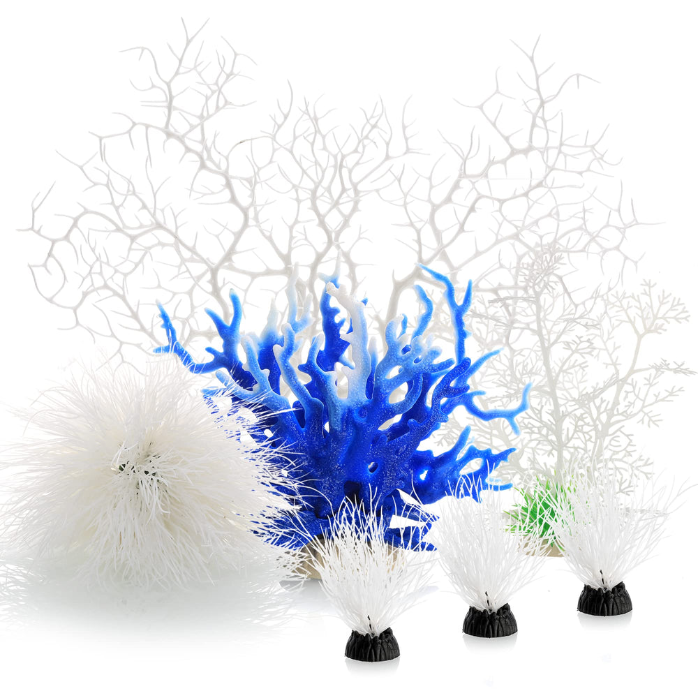 MyLifeUNIT corales artificiales blanco, juego de 7 para acuario decorativo