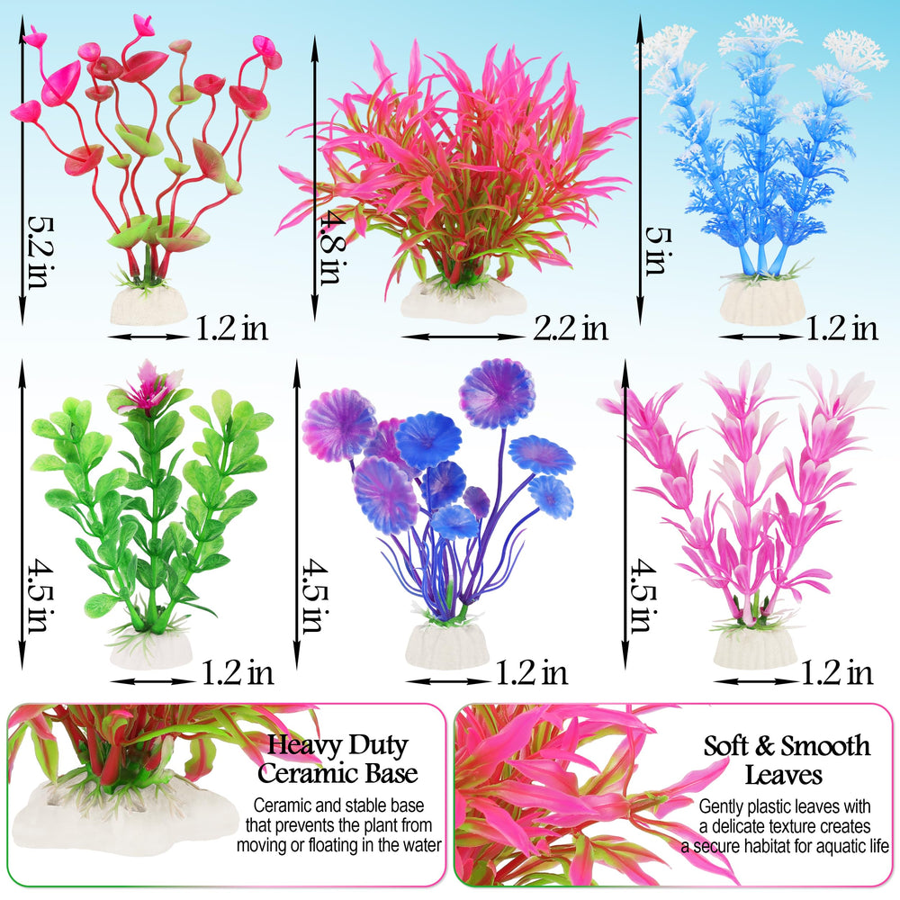 MyLifeUNIT planta artificial para acuario, color lila sin mantenimiento