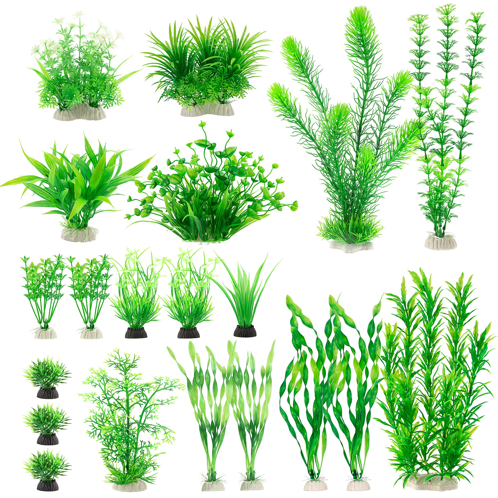 MyLifeUNIT plantas para acuario, conjunto de 20 verdes para decoración natural.