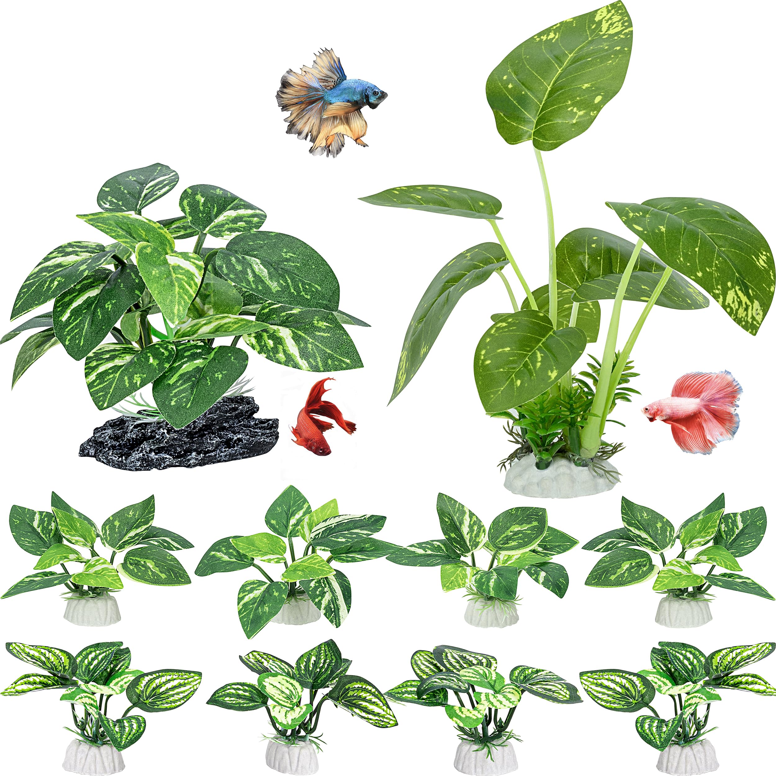 MyLifeUNIT plantas silk acuario grande: refugio seguro para bettas y decoración natural