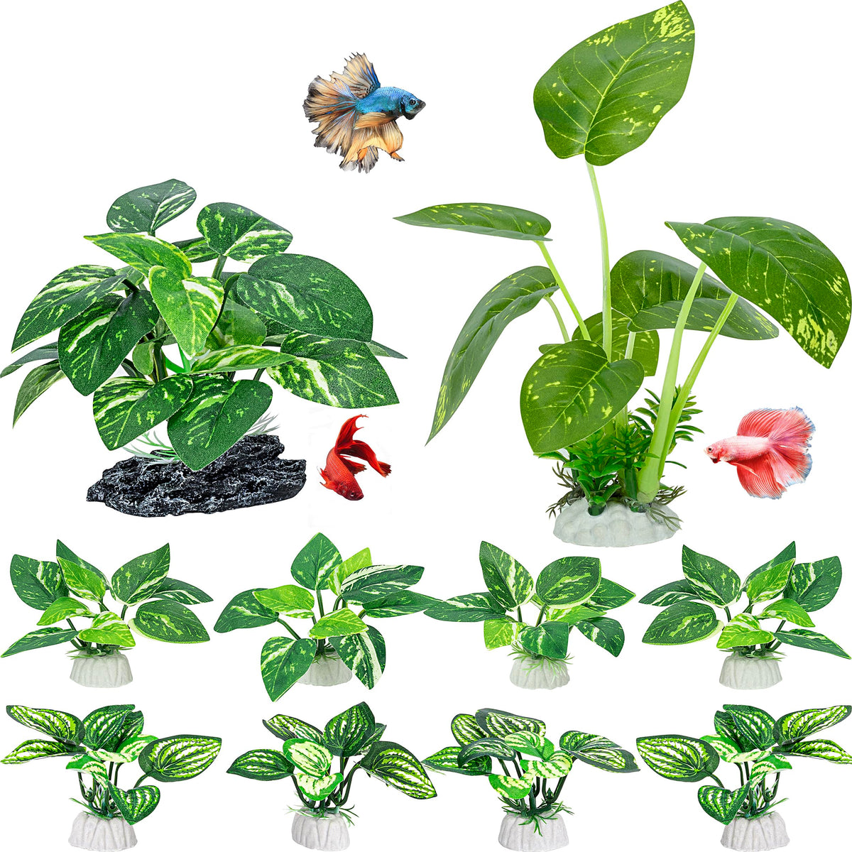 MyLifeUNIT plantas silk acuario grande: refugio seguro para bettas y decoración natural